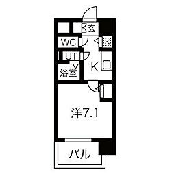 エスリード千種パークフロント 1Kの間取図画像