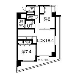 ベルドミール橘 2LDKの間取図画像