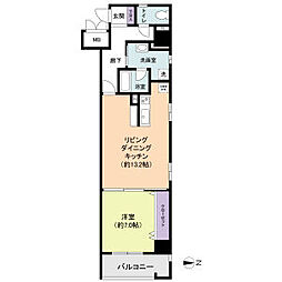 BPRレジデンス金山 1LDKの間取図画像