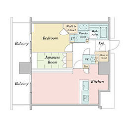 NAGOYAtheTOWER 2LDKの間取図画像