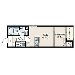 Patina東枇杷島 1LDKの間取図画像