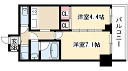 セイワパレス丸の内駅前プレミア 2Kの間取図画像