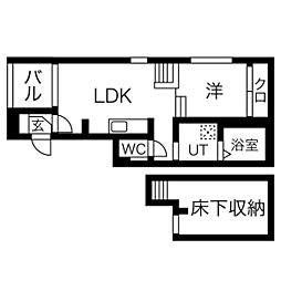 ハーモニーテラス愛知町5 1LDKの間取図画像
