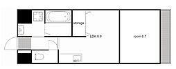 センチュリーパーク六番町 1LDKの間取図画像