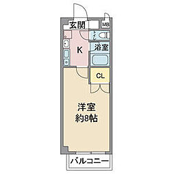 レージュ松原 1Kの間取図画像