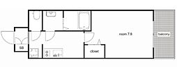 プレサンス上前津プレス 1Kの間取図画像