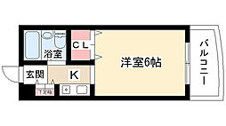 ジョイフル照ヶ丘 1Kの間取図画像