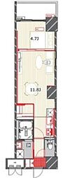 BSRESIDENCESAKAE 1LDKの間取図画像