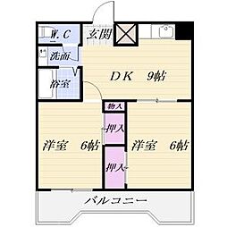 CASANOAH名東 2DKの間取図画像