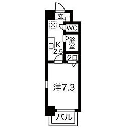 サウスパーク泉 1Kの間取図画像