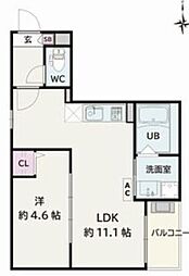 Jack sambanI 1LDKの間取図画像