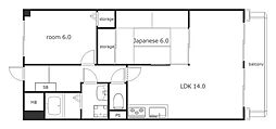 メモリータイム 2LDKの間取図画像