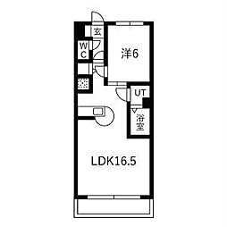 ニッセイディーセント金山 1LDKの間取図画像