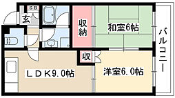 Gサイド白羽根 2DKの間取図画像