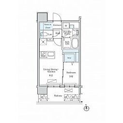 デュオフラッツ栄 1LDKの間取図画像