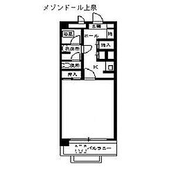 メゾンドール上泉 1Kの間取図画像
