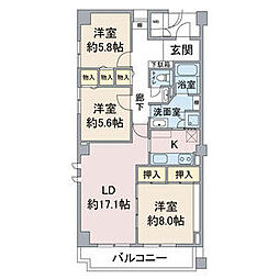 アネシス小幡 3LDKの間取図画像