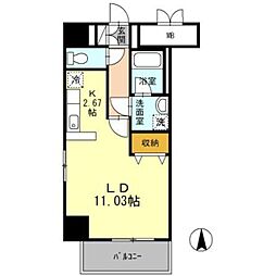 スカイゲート主税町 ワンルームの間取図画像