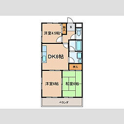 パティオ杁ヶ池 3DKの間取図画像
