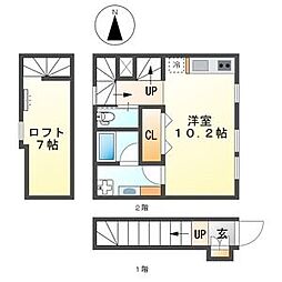 コレクション庄内通 ワンルームの間取図画像