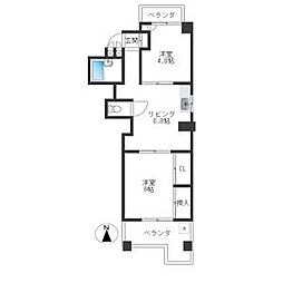 プチパレ 2LDKの間取図画像