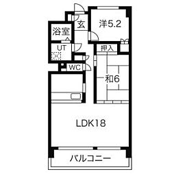 アベニューアオヤマ 2LDKの間取図画像