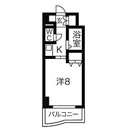 ラ・ポルテ堀田 1Kの間取図画像