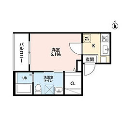 グレイスコート柳島 1Kの間取図画像