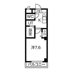 アミュズマン亀城 1Kの間取図画像