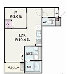 Jack atsutakoshinV 1LDKの間取図画像
