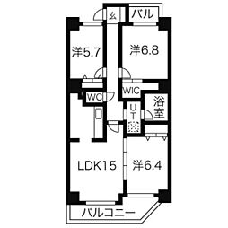 アンビエンテ泉 3LDKの間取図画像