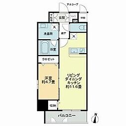 サーパスフォーシア白壁 1LDKの間取図画像