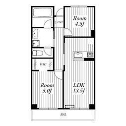 メゾン本山 2LDKの間取図画像