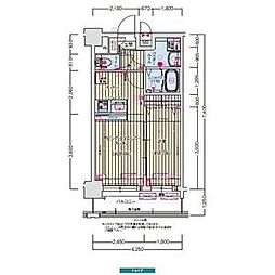 プレサンス名古屋ルクソリア 1LDKの間取図画像
