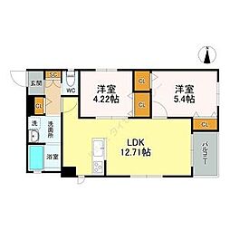 プレシャス新栄 (precious SHINSAKAE) 2LDKの間取図画像