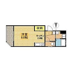 マンションリバエイト 1Kの間取図画像