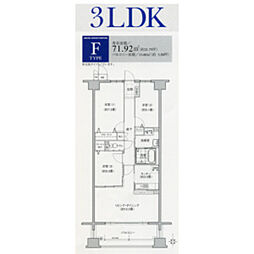 ソーラスフロント富船北棟 3LDKの間取図画像