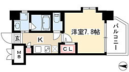 アールズタワー望が丘 1Kの間取図画像