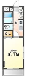 シュティーア 1Kの間取図画像