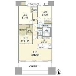 栄アインスタワー 2LDKの間取図画像