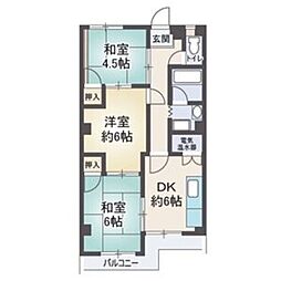 ハイツ紫尾 3DKの間取図画像
