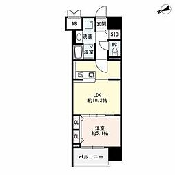 ザ・シンフォニア新栄 1LDKの間取図画像
