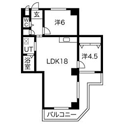 アビタマルフク 2LDKの間取図画像