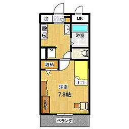 ノーブルハウス吉田 1Kの間取図画像