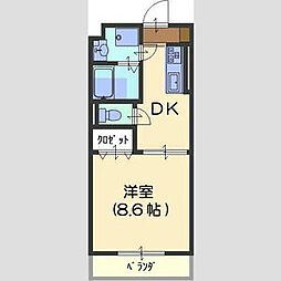ドリームピア 1DKの間取図画像