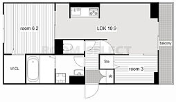 サニーコート平和 2LDKの間取図画像