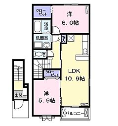 ダイアクレイン3B 2LDKの間取図画像
