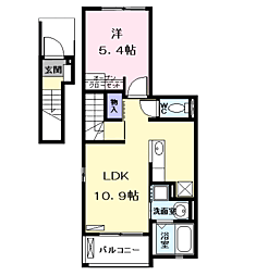 サン・パラストF3 1LDKの間取図画像
