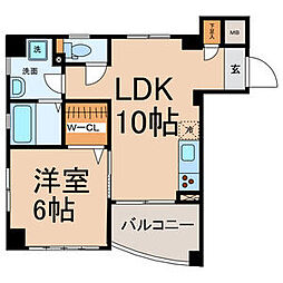 メゾン・ヴェルメイユ2 1LDKの間取図画像