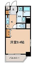 ピースプレイス牛巻 1Kの間取図画像